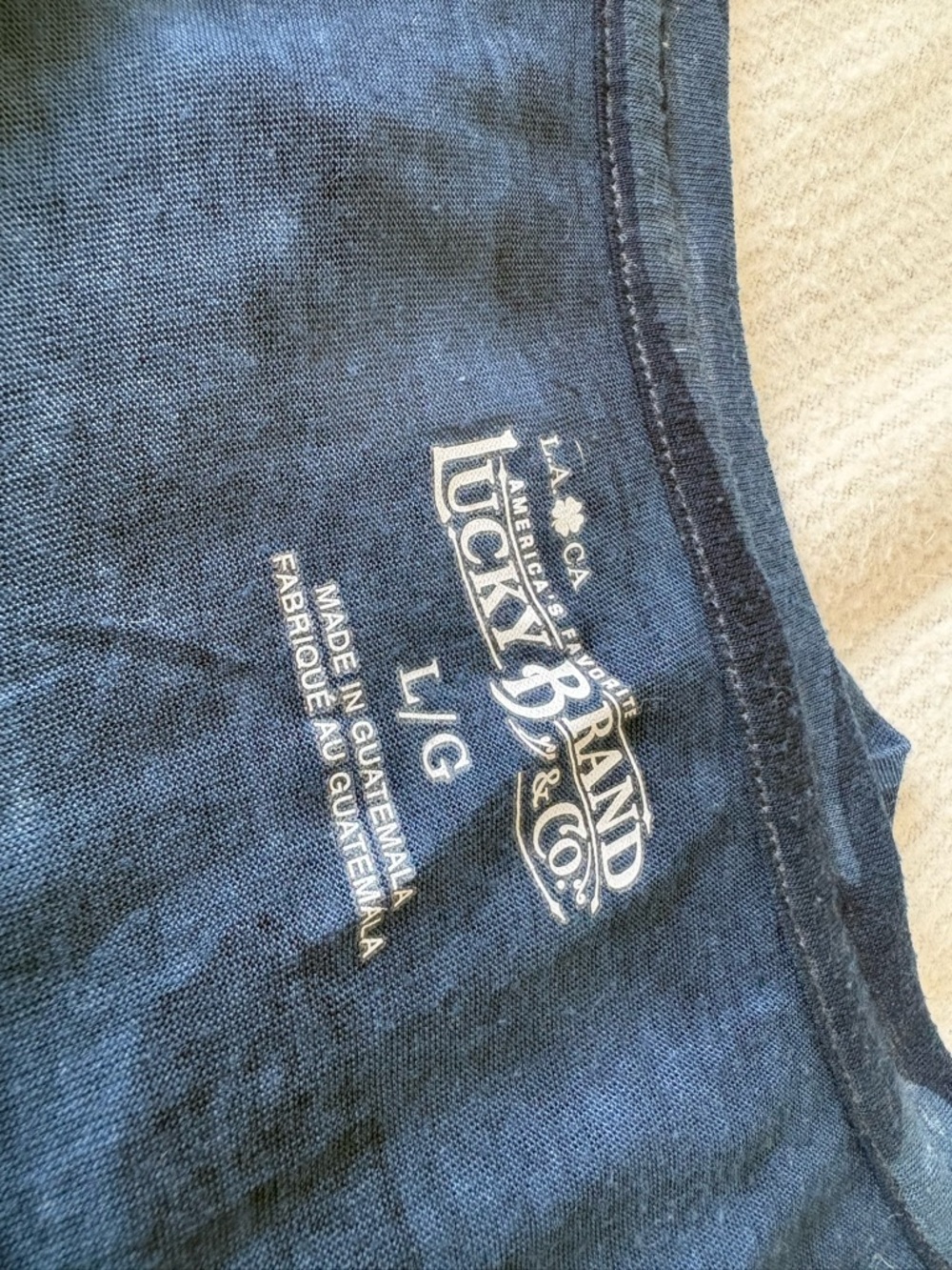 Lucky Brand Dark Blue Crewneck Graphic Tee - Picture 2 of 3